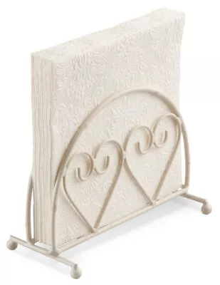 Ambiente Hearts Upright Napkin Serviette Holder Rack Storage Cream Dining Gift • £12.35