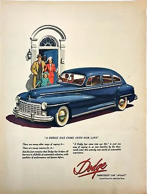 Chrysler Dodge Custom De Luxe Blue Luxury Liner Car Vtg Print Ad Magazine 1948 • $9.95