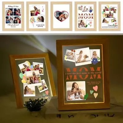 Custom Lovers Photo Frame Night Light Personalized Photos Acrylic LED Lamp I9Z • $35.19