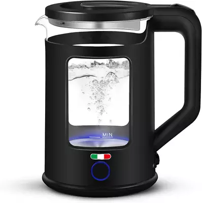 Vintage Electric 1.7L Glass Kettle Boil Dry Protection Keep Warm Function Black • $44.99