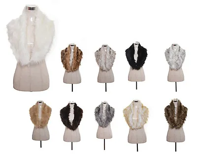 £6.99 • Buy Women Ladies Fashion Faux Fur Winter Fluffy Collar Scarf Shawl Wrap Stole Scarfs