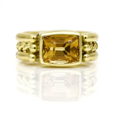 $1850 • Buy Doris Panos Citrine Ring In 18k Yellow Gold Vintage Designer Jewelry