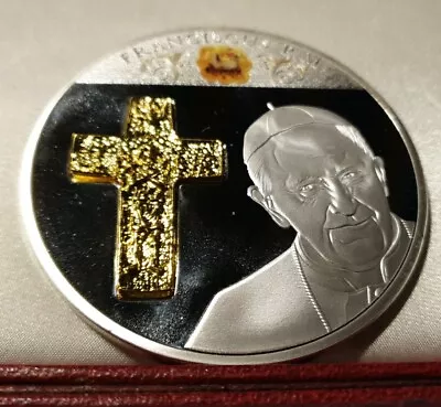 Francis Large 70mm Medal Pope Franciscus Catholic Church Vatican Christ Cross  • $79.99