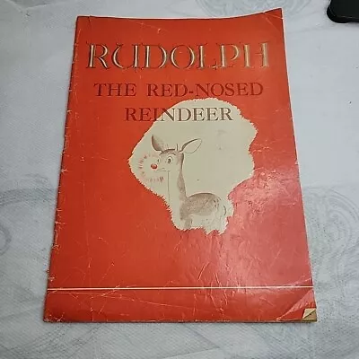 Vintage 1946 Rudolph The Red Nosed Reindeer Montgomery Wards Priemum Book Read • $49.93