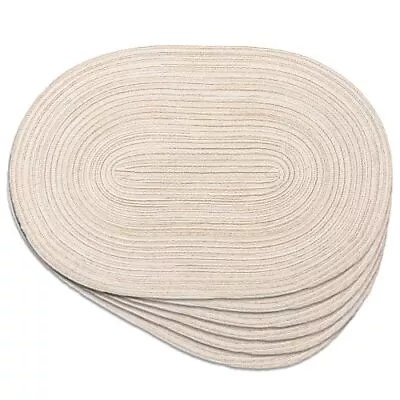 Noctiflorous Oval Braided Placemats 12x18 Inch Table Mats Set Of 6 For Dining... • $26.37