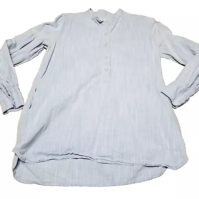 J.Crew Chambray Shirt Women's Blue Blouse Size XS  Long Sleeve Top 100% Cotton • $22.49