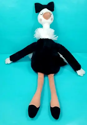 Ostrich Ballerina Plush Stuffed Animal Bird White Black Large 20  Long Pillow • $18.69