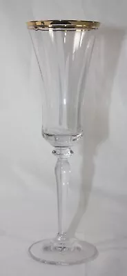 Single Mikasa Jamestown Gold Rim Champagne Flute 9” Glass #1 • $10