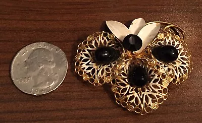 Womens Vintage Floral Glass Bead Pin Brooch • $6