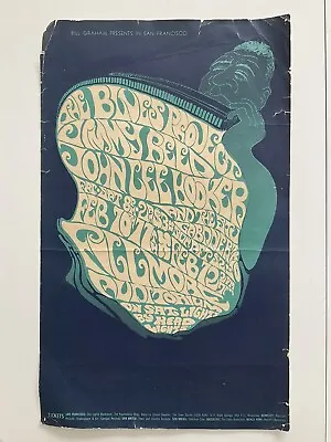 Vintage Bill Graham Fillmore West Poster Blues Project John Lee Hooker 1967 Orig • $75