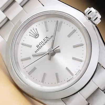 $3890 • Buy 2005 ROLEX OYSTER PERPETUAL 76080 24MM SILVER STAINLESS STEEL WATCH W/ PAPER