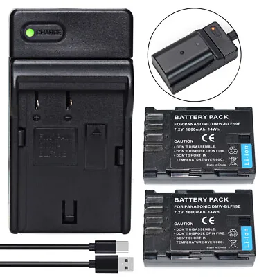 2x DMW-BLF19 Battery +LED Charger For Panasonic Lumix DMC-G9 GH3 GH4 GH5 GH5S • $35.79