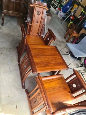 $899 • Buy Excellent Quality Antique Solid Rosewood Side Table & Chair Set