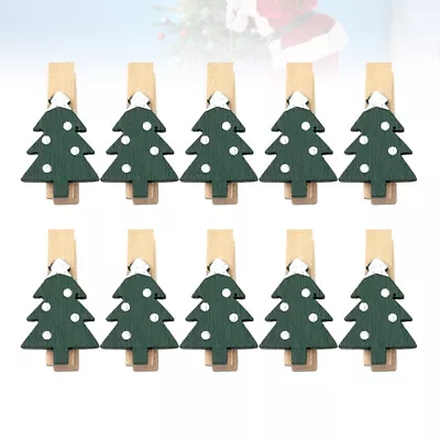  25 Pcs Bamboo Hanging Tree Pin Christmas Card Display Holder Mini Wooden Pegs • £7.98