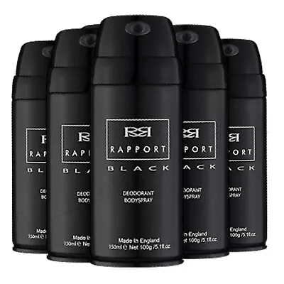 Rapport Black Original Long Lasting Masculine Deodorant Body Spray Men 150ml X 6 • £12.99