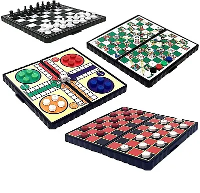Traditional Mini Travel Board Magnetic Games Chess Ludo Snakes Ladders Draughts • £3.09