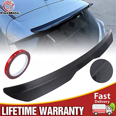 39  Universal Car Rear Roof Lip Spoiler Tail Trunk Wing Sticker Carbon Fiber • $39.99