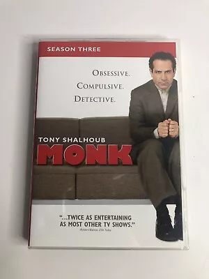 Monk Season 3 DVD (2005) 4-Disc Set Like New Condition Tony Shalhoub • $3.01