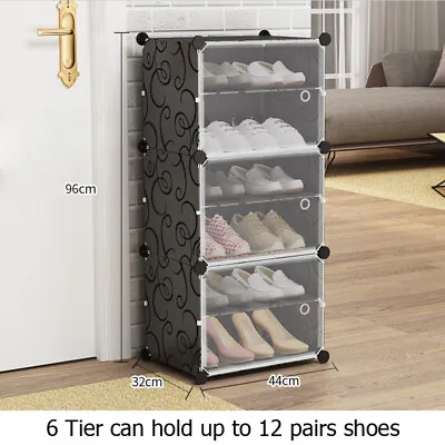 $29.99 • Buy 6 Tier Door Cube DIY Shoe Cabinet Rack Storage Portable Stackable Organiser