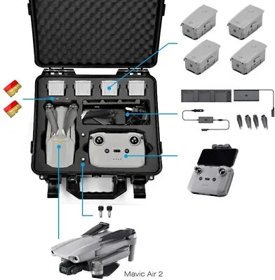 $134.99 • Buy Carrying Case For DJI Mavic Air 2 Fly More Combo - Drone Quadcopter Accessories