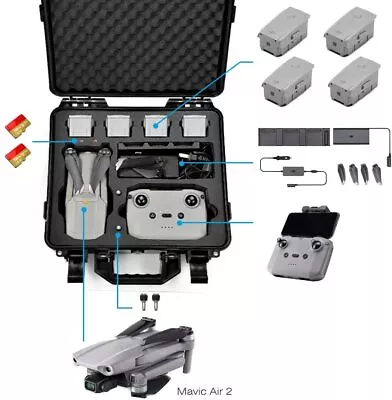 $178.49 • Buy Carrying Case For DJI Mavic Air 2 Fly More Combo - Drone Quadcopter Accessories