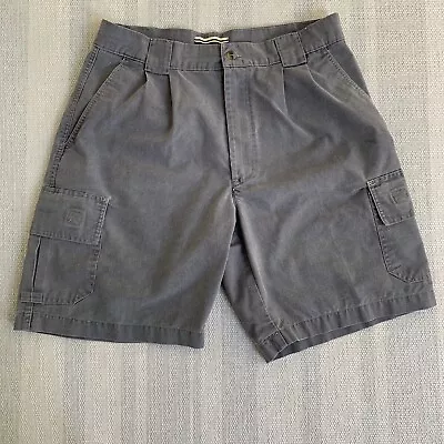 Vintage Ocean Pacific Cargo Shorts Mens 34 Gray Distressed Faded Chino Surf OP • $21