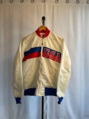 Vintage 80s USA Olympic Team Starter Satin Jacket Large • $60