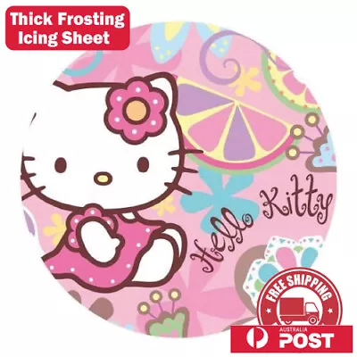 Hello Kitty Edible Image Cake Topper Round Frosting Icing Party Decoration • $12.95