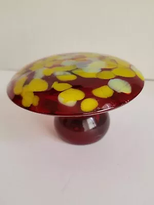 Large Red MCM Blenko Glass Mushroom Paperweight • $115