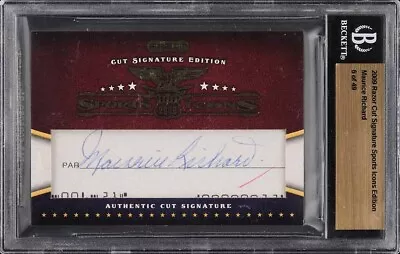 2009 Razor Cut Maurice Richard Signatures Sports Icons AUTO 06/49 Autograph • $499