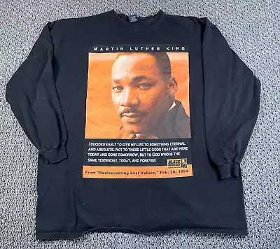 VTG Martin Luther King Jr Double Sided Long Sleeve Shirt Adult 3XL Black MLK Rap • $24