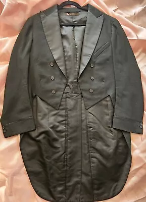 Antique Early 1900s Hart Schaffner & Marx Wool & Satin Silk Lined Tailcoat Tux   • $199.99