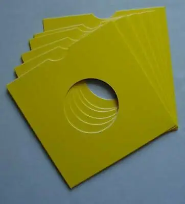 10 X 7  Yellow Cardboard Record Sleeves Cover Card 7 Inch Single Sleeve • £11.50