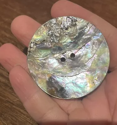 Huge  Vintage Old Stock  ABALONE Flat Shell Iridescent Button • $25