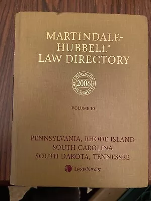 Martindale Hubbell Law Directory Volume 10 Lawyers 2006 Legal Display Book • $17.99