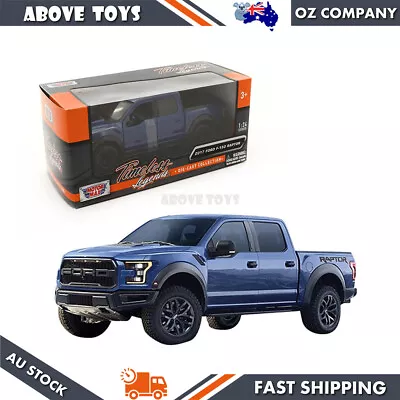 Motormax 1:24 Scale 2017 Ford F150 Raptor Dark Blue Diecast Model Kids Toy Gift • $56.29