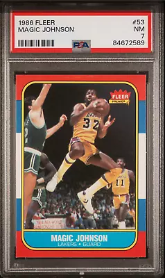 1986 Fleer Magic Johnson #53 PSA 7 • $64.99