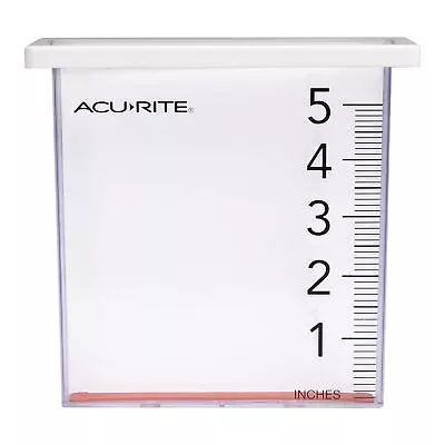 AcuRite Waterfall Rain Gauge With 5-inch Rainfall Capacity (00858W) Clear • $16.68