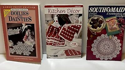 1993 Vintage South Maid Crochet381 Pattern Book Doilies N Dainty’s Kitchen Deco • $11.20