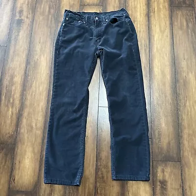 Levis 514 Corduroy Pants Mens  Straight Black Jeans White Tab Casual 34x32 • $23.50
