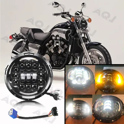 7 Inch Motorcycle LED Headlight Turn Signals DRL For Yamaha Vmax 1200 1700 • $48.99
