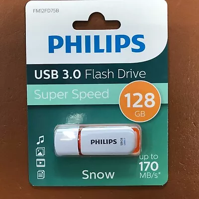 PHILIPS SNOW 128 GB HIGH SPEED USB 3.0 Flash Drive Memory Stick Pen Drive • £9.49