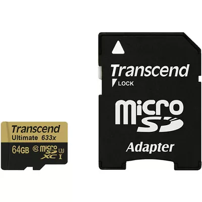 Transcend 64GB Ultimate 633X UHS-I MicroSDXC Memory Card (Class 10) TS64GUSDU3 • $39.95