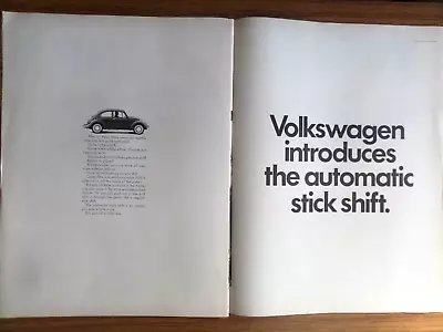 $3 • Buy 1968 VW Volkswagen Bug Ad Introduces The Automatic Stick Shift