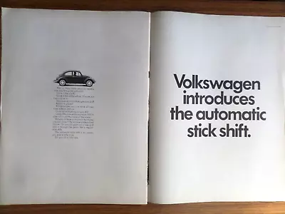 1968 VW Volkswagen Bug Ad Introduces The Automatic Stick Shift • $4