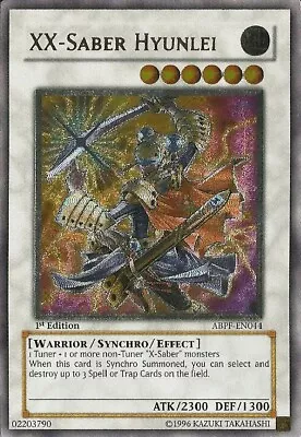 XX-Saber Hyunlei [ABPF-EN044] Ultimate Rare Lightly Played Unlimited - Yugioh Si • $40.71