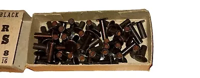 Vintage Buckeye Black Tubular Rivets 4/16 & 8/16  Old Stock 10 Boxes  USA • $29.99