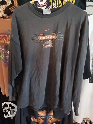 Nike Center Swoosh Oregon State Beavers Vintage Long Sleev Shirt Size Large Hole • $6