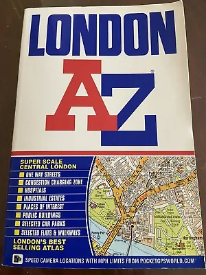 LONDON A-Z Super Scale Map Atlas Street Maps Congestion Charging Zones OneWays • £4.50