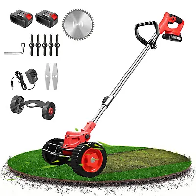 24V Cordless Electric Strimmer Grass Trimmer Weed Cutter Garden Edger +2 Battery • £36.79